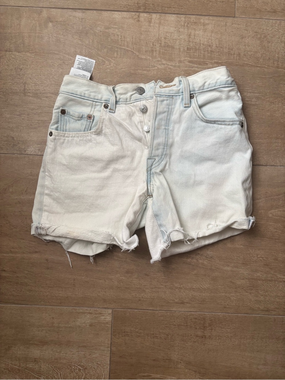 Levi's White Light Wash Denim Jean Shorts